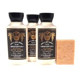 Bath and Body - Diamond Of the Season - Gift Set - Full Size - Body Lotion - 3 Pack with Rosebud Ranch Goat Milk Soap Sample