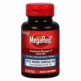 MegaRed SCHIFF MegaRed Superior Omega-3 Krill Oil Ultra Concentrate 750 mg, 80 Softgels