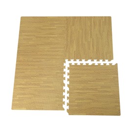 WUSILILU 12pcs EVA Foam Puzzle Floor Mats, 3.88ft² PE Film Covering Interlocking Foam Floor Mats Foam Tiles Exercise Equipment Mats for Living Rooms, Bedrooms, Attics, Balconies (Light Brown, 60*60cm)