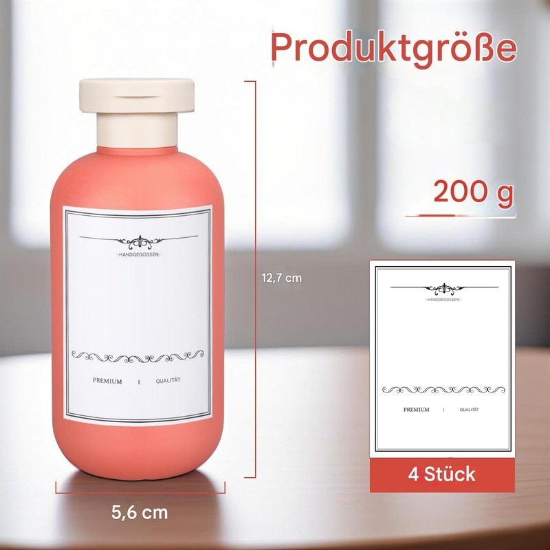 Travel Shampoo Bottle, Empty Plastic Squeeze Bottles 6.8 oz with