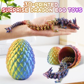 Josunlealy 2 Packs Dragon Eggs with Dragon Inside, Dragon Egg Fidget Toy, 3D Dragon Eggs with Dragon Inside, Mystery Dragon Egg, (4PCS-G)