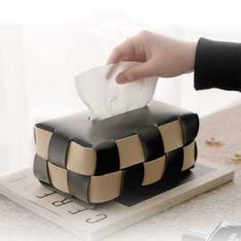 Stylish Tissue Box, Tissue Case, Stylish, Black & White, Waterproof, Accessories, Universal, Durable, Tissue Case, Holder, Paper Towel Case, Simple, Gift, Tabletop, Car Knitting, Luxury Tissue Case, Stylish, Scandinavian, Paper Towel Case, Black & White