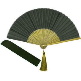 Nishikawa Shoroku Shoten Folding Fan, Summer Fan, With Bag Included, 2 Colors, Women's, Gift, Fashion Fan, by COLOR Crafts, Khaki