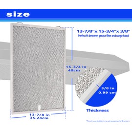 S99010430-002 Compatible with broan Range Hood Filter 15-3/4" x 13-7/8" x 3/8" 4512880 Replacement Nutone Range Hhood Filter 2 Pack HPF30 Grease Filter