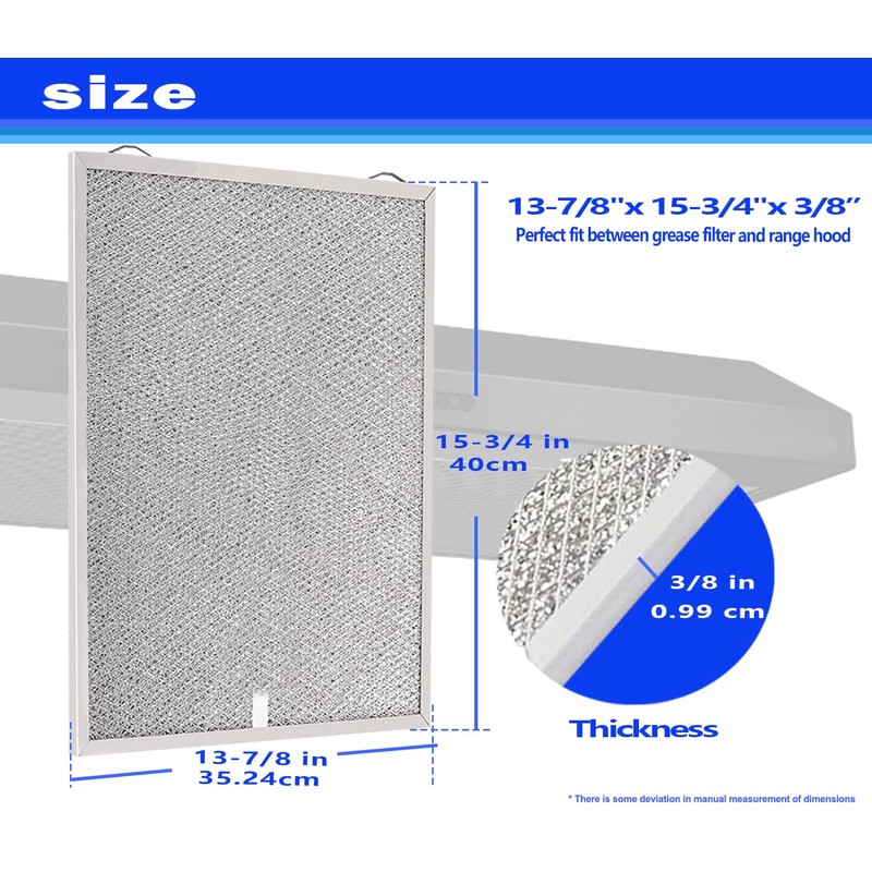 S99010430-002 Compatible with broan Range Hood Filter 15-3/4" x 13-7/8"