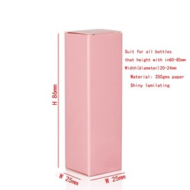 COSIDEA 25Pcs 25 * 25 * 86Mm Caja de Papel Artesanal para Brillo Labial 350Gms Caja de Embalaje de Lápiz Labial para Tubos Lipgloss (Caja de Papel Rosa 25Pcs)