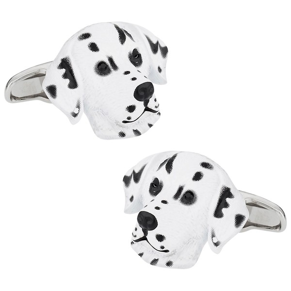 Cuff-Daddy Dalmation Cufflinks Painted with Travel Presentation Gift Box