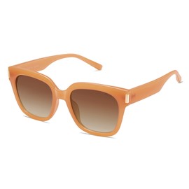 SOJOS Polarized Sunglasses for Women Men Trendy Square Glasses SJ2149,Orange/Brown