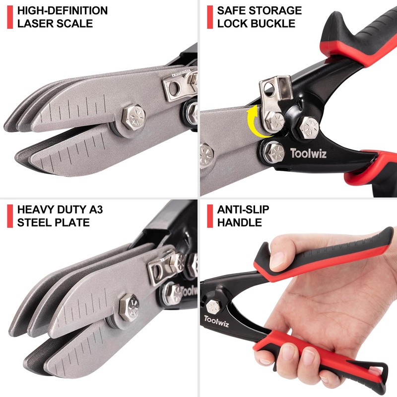 Toolwiz 5 Blade Sheet Metal Tools, Duct Crimping Tool for