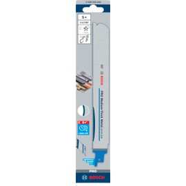 Bosch 5 x PRO Medium-Thick Metal S1137BEF Precise Reciprocating Saw Blade (for Pipes and Profiles Made of Metal, Non-Ferrous Metals, Length 225 mm, Professional Accessories Reciprocating Saw)