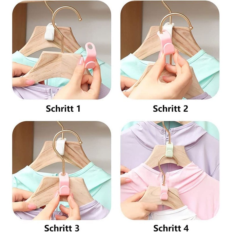 Rifrpha 100 PCS Mini Plastic Clothes Hanger Connector Hooks, Multi-Layer