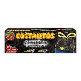 Costalitos Fortiflex Opacidad Bolsas para Basura Grandes con Jareta, color Negro, Grande, 62 x 80 cm                                                  