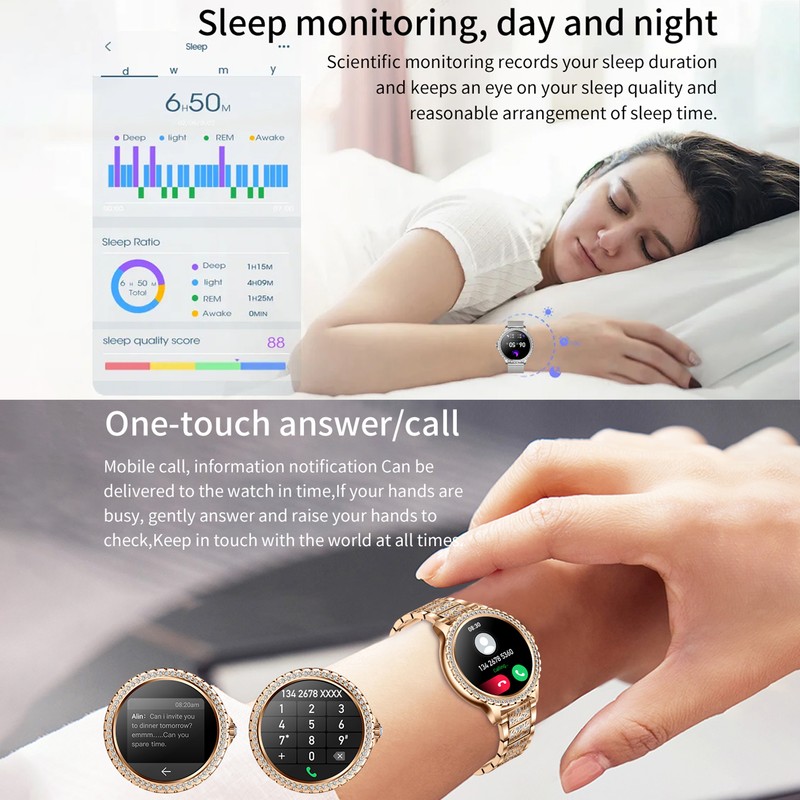 1.32 Inches Smartwatch IP67-Waterproof BT5.0 Intelligent Watch Fitness Tracker Multifunctional