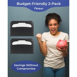 Commercial Toilet Seat Cover Dispenser Wall Mount (2-Pack), Black Half-Fold Toilet Seat Cover Holder for Bathroom/Restroom