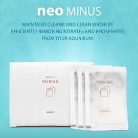Aquario Neo Minus - Aquarium Filter Media - Harmful Negative Ion Adsorption, Phosphate Remover and Nitrate Remover for Aquarium Freshwater, Ideal for Aquatic Habitats - 8-Count Bags
