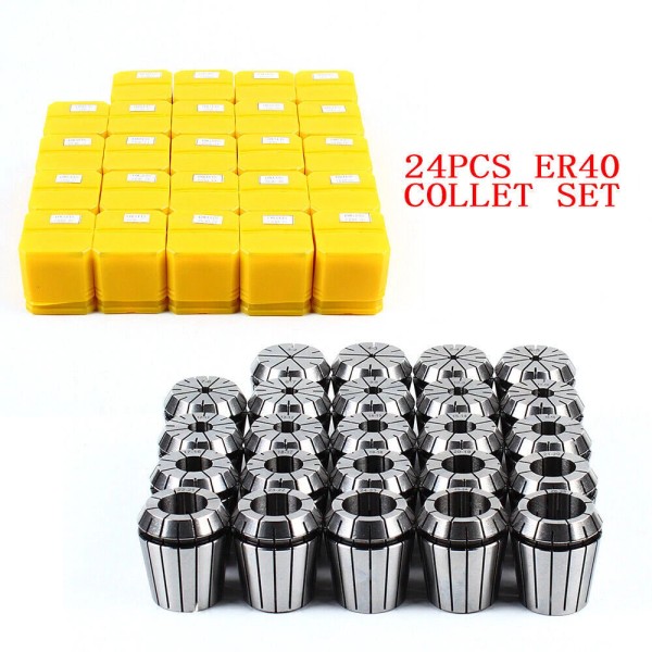 Unbranded 24-PACK ER40 Collet Set High Precision Spring Clamping Collet