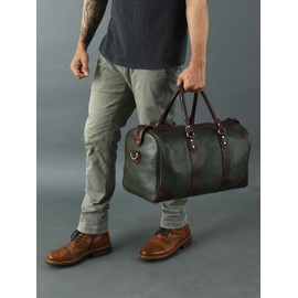 Adyan Leather Duffle Bag Travel Carry on Weekender Luggage Overnight Bags for Women and Men