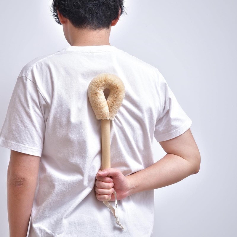 Kameko Tsukko Nishio Shoten Body Scrubbing Brush Sato-san (with Pattern)