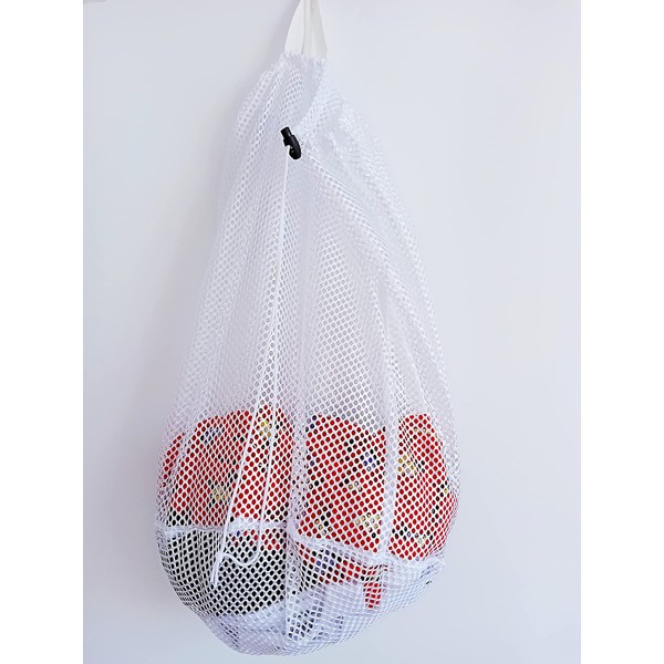 Small Commercial Mesh Laundry Bags with Handle and Drawstring for