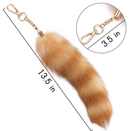 Ikacvb Cute Furry Tail Keychain Fox Therian Tails Key Chains Women Cute Furry Tail For Cosplay Tails Key Chain Handbag Accessories Christmas