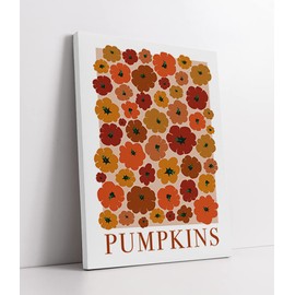 LiTiu Rustic Trendy Farmhouse Fall Autumn Boho Pumpkins Pumpkin Framed Wall Art Canvas Prints Decor, 11''x 14'',Autumn Pumpkins Retro Artwork Gifts Fall Thanksgiving Decorations for Home Bedroom