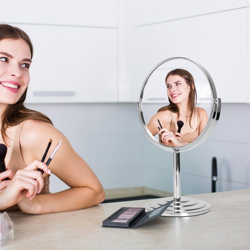 Schliersee Magnifying Vanity Makeup Mirror 7 Inch, 360°Rotation Double Sided