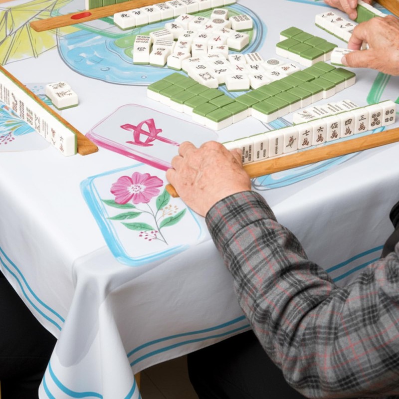 Hahafelt Mahjong Table Cloth for Card Table 55 x 55