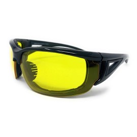 The Daytona Motorcycle Padded Glasses Shades, Outdoor Sports Wrap Around Sunglasses, Night Driving Lens