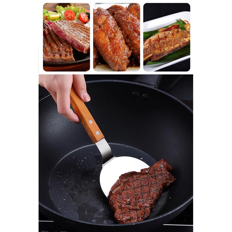 YFFSFDC Okonomiyaki Spatula, Spatula, Egg Spatula, Griddle Spatula, Stainless Steel,