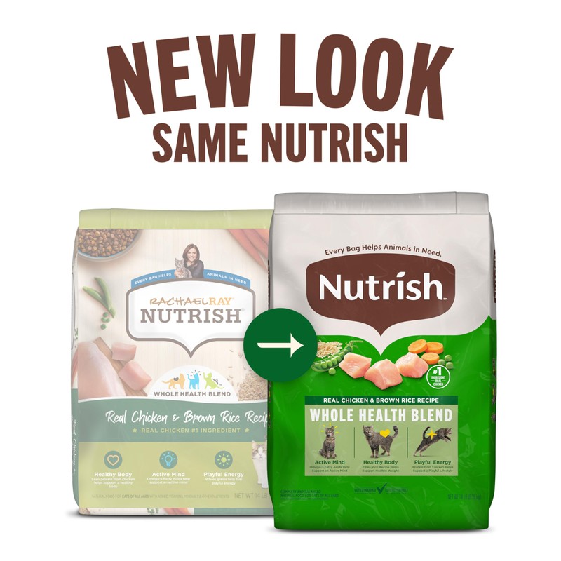 Nutrish Premium Natural Dry Cat Food, Real Chicken & Brown