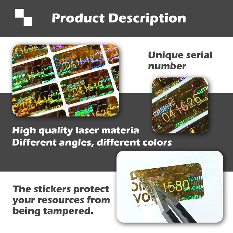 650pcs Tamper Proof Hologram Stickers Security Seal Labels Genuine Guarantee