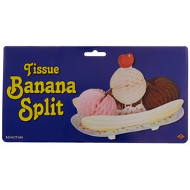 Beistle 1-Pack Tissue Banana Split Party Table Centerpieces, 6-1/2-Inch