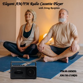 G Keni Portable Cassette Player Boombox AM/FM Radio Stereo, Casette Tape Player Recorder with Earphone Jack Battery Operated or AC Powered