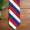 tiemart Striped Tie (Red, White and Blue Striped Tie)