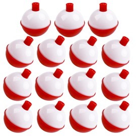 JOGFFDE Fishing Bobbers Floats Bulk Hard ABS Floats Bobber Snap on Push Button Red/White Round Buoy Float Bobbers for Fishing Tackle Accessories Party Decoration