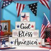 Saysurey 4 Pcs Reversible 4th of July/Summer Wooden Tabletop Decor
