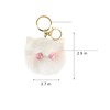 UNDERPINE Kawaii Pom pom Faux Rabbit Fur Fluffy Cat KeyRing,
