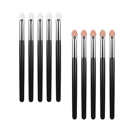 Eyeshadow Brush, Pack of 10 Sponge Eye Makeup Brushes, Double-Sided Eye Brush Set, Eyeshadow Applicator for Women and Girls (Black)