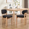 Modern Fabric Dining Chair Set of 2 Rounded Back Upholstered
