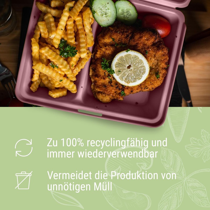 elastoREuse - Reusable food box 0.8 l 2-part - sustainable