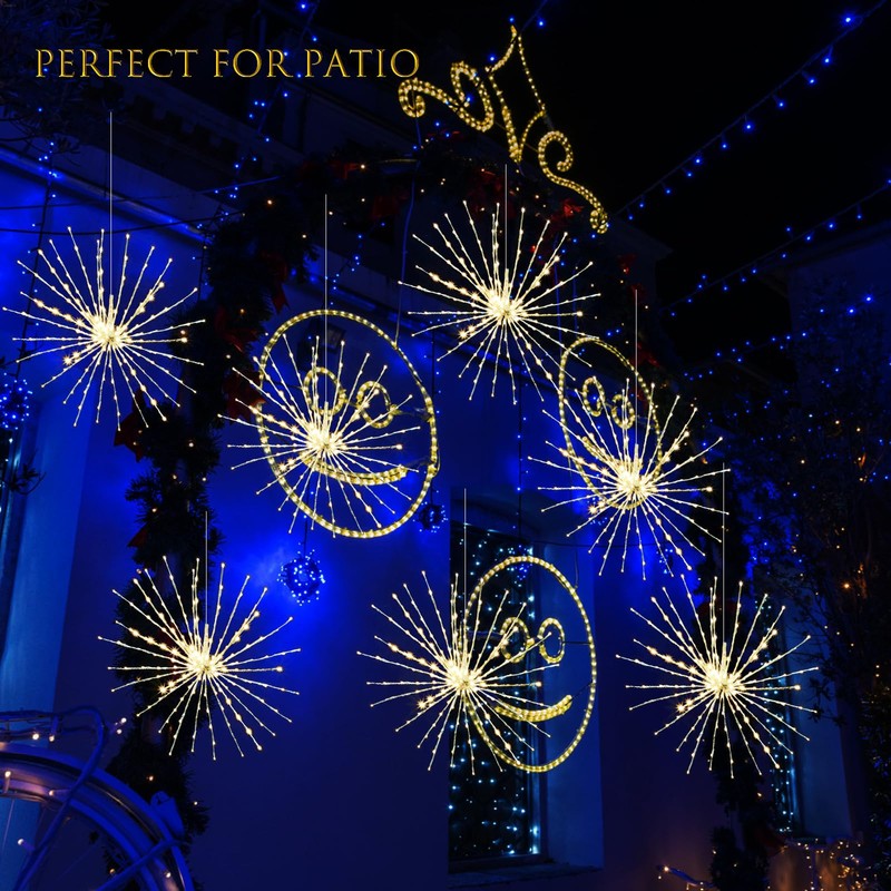 LAMPHOME 30" 180LED 3D Starlight Bursts with Multi-Functions Warm White