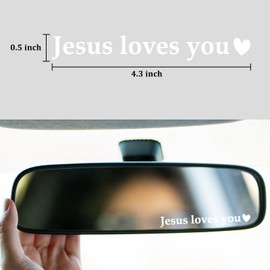 3 Pcs Jesus Love You Rearview Mirror Stickers, Christian Decal for Mirror Window Bumper Laptop, Vinyl Tumbler Affirmation Reminder Faith Religious Stickers, Bible Verse Christian Gift (White)