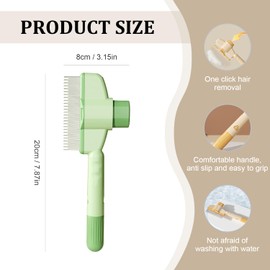 2-Pack Pet Hair Removal Comb & Flea Comb with Release Button for Cats & Dogs - Grooming Brush for Short/Long Hair Green & Yellow