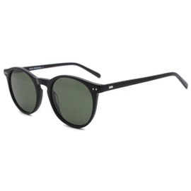 MOSTAR Classic Round Polarised Sunglasses UV400 Protective Lens with Acetate Sunglasses, Glossy Black