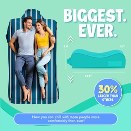 Chillbo Lazybone Inflatable Couch - Ultimate Inflatable Lounger for Maximum Chill - The Perfect Blow Up Couch for Music Festivals Or Inflatable Lounger for Camping - Nautical Blue