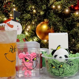 PIAOLGYI Christmas Stickers for Grinch Stickers Christmas Decorations Stickers for Ornaments,Grinch Christmas Decorations The Grinch Christmas Decor (24Pcs)