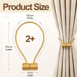 2-Pack Magnetic Curtain Tiebacks, Curtain Clip Cord Buckle