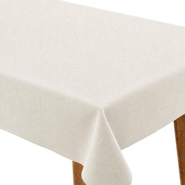 Beige Table Cloths for 6 Foot Rectangle Tables 55 x 94 Inch Wrinkle-Free Table Cloth Decorative Fabric Table Cover for Kitchen Dining Room Party and Outdoor Use
