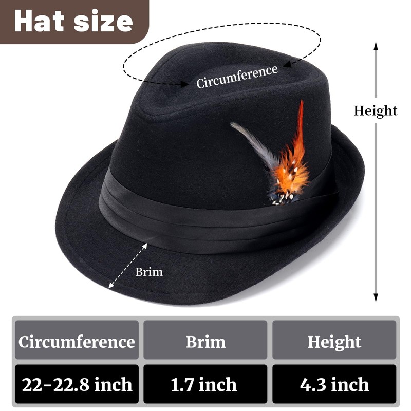 Geebuzz Fedora Hats for Men Women Classic Short Brim Felt