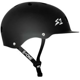 S1 Lifer Brim Helmet for Skateboarding, BMX, and Roller Skating - EPS Fusion Foam, CPSC & ASTM Certified - Black Matte Small (21")